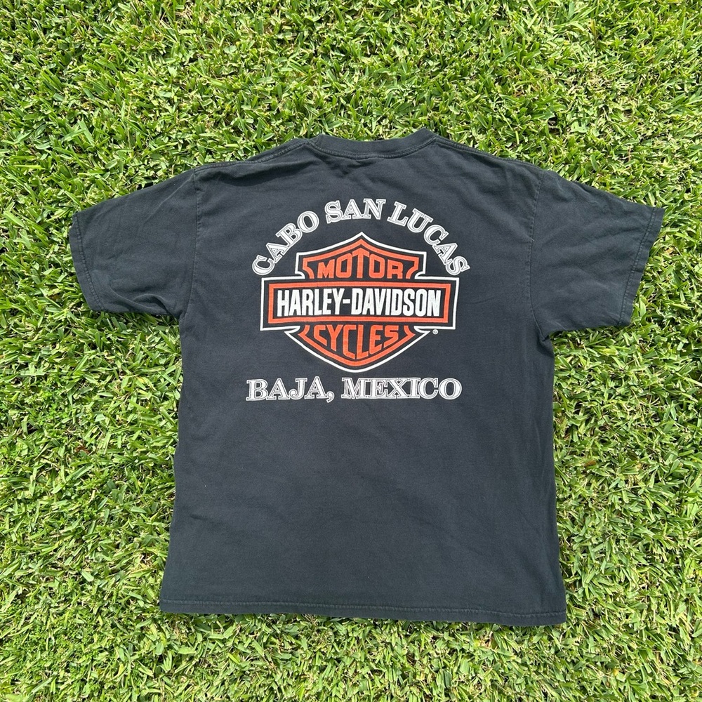 Black vintage Harley Davison T shirt. Streetwear y2k thift